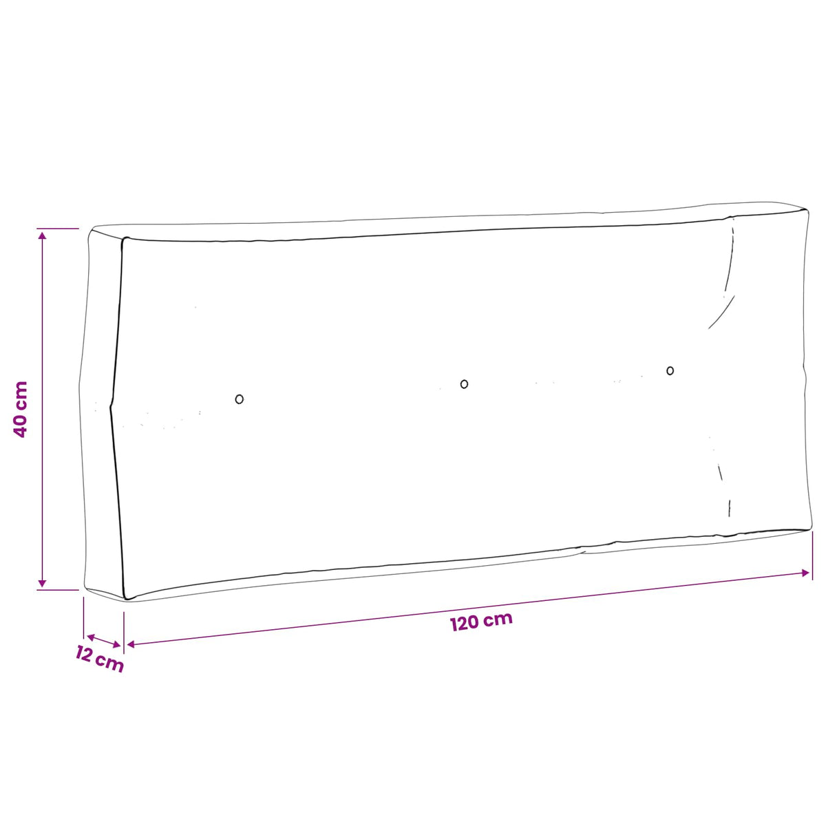Palle rygpude VIANEN 100% polyester Antracit 120 x 40 x 12 cm