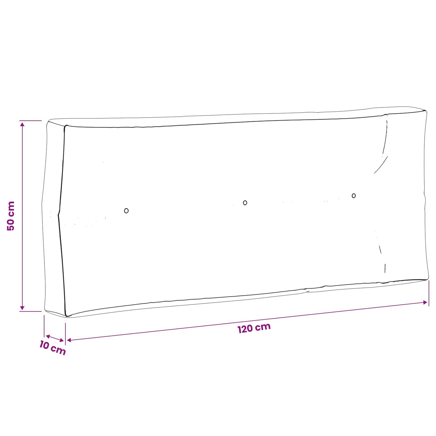 Palle rygpude VIANEN 100% polyester Olivengrøn 120 x 50 x 12 cm