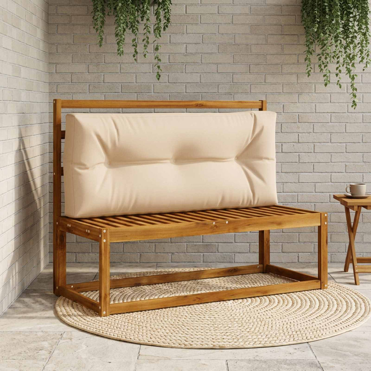 Palle rygpude VIANEN 100% polyester Sandfarvet 120 x 60 x 12 cm