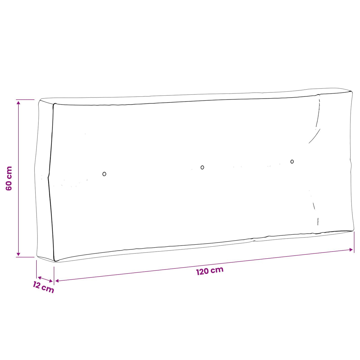 Palle rygpude VIANEN 100% polyester Mørk blå 120 x 60 x 12 cm