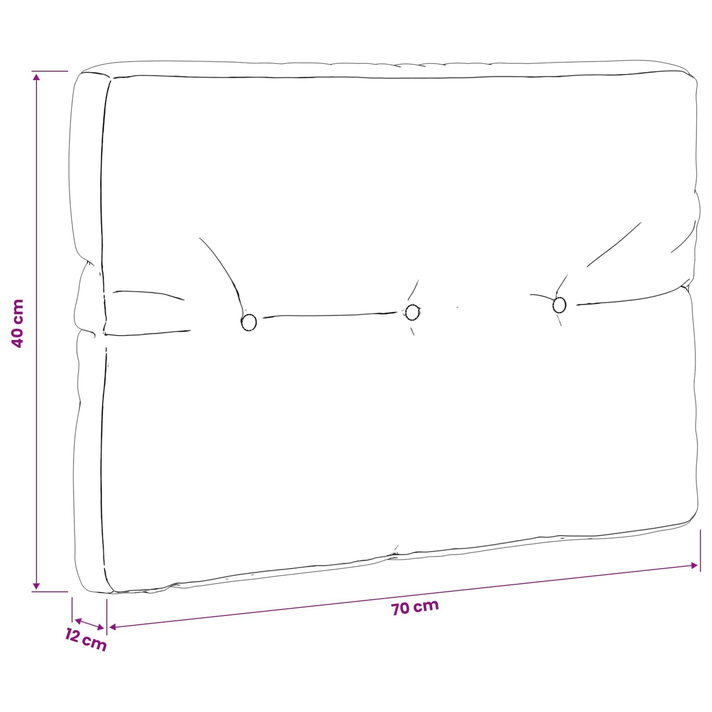 Palle rygpude VIANEN 100% polyester Rød 70 x 40 x 12 cm
