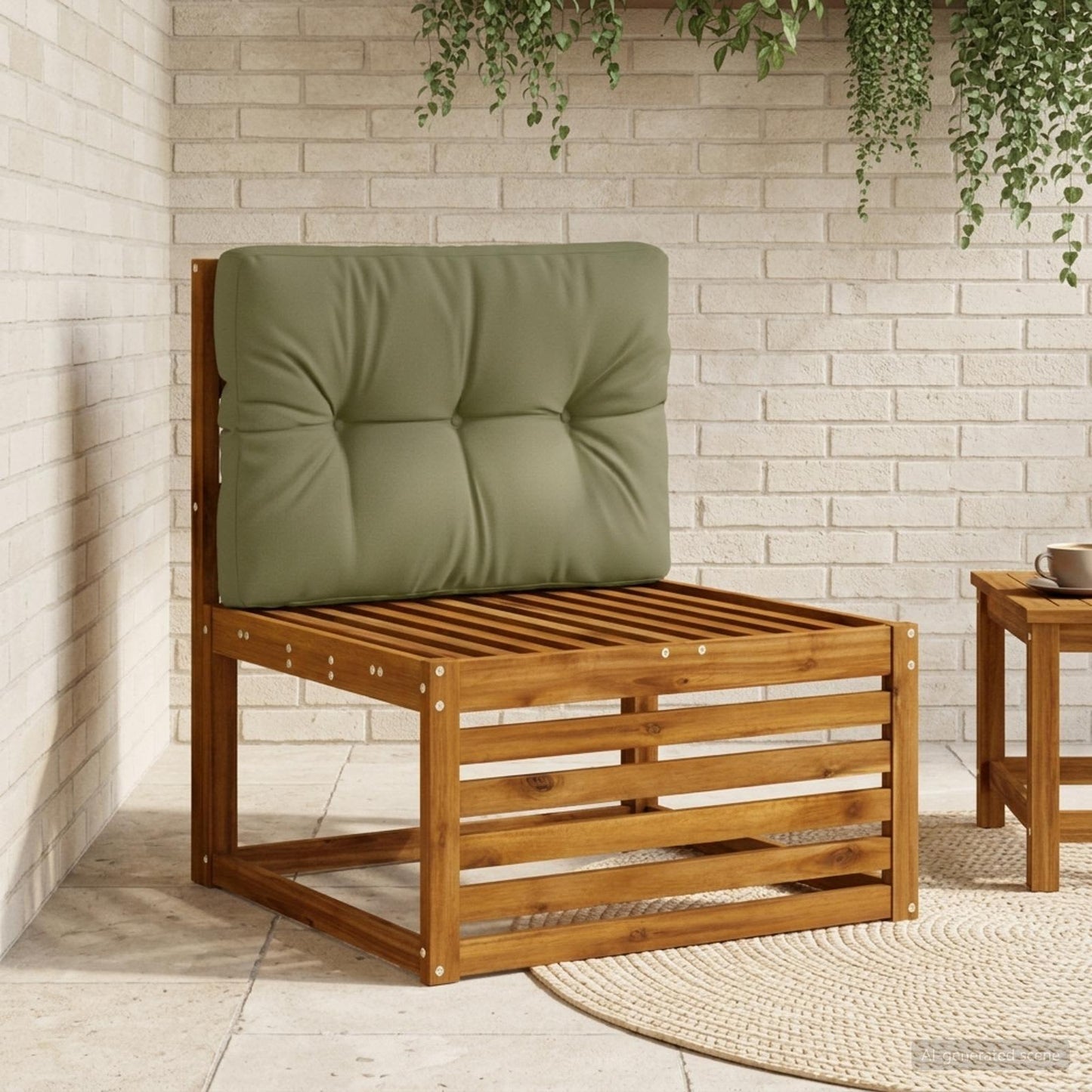 Palle rygpude VIANEN 100% polyester Olivengrøn 70 x 60 x 12 cm