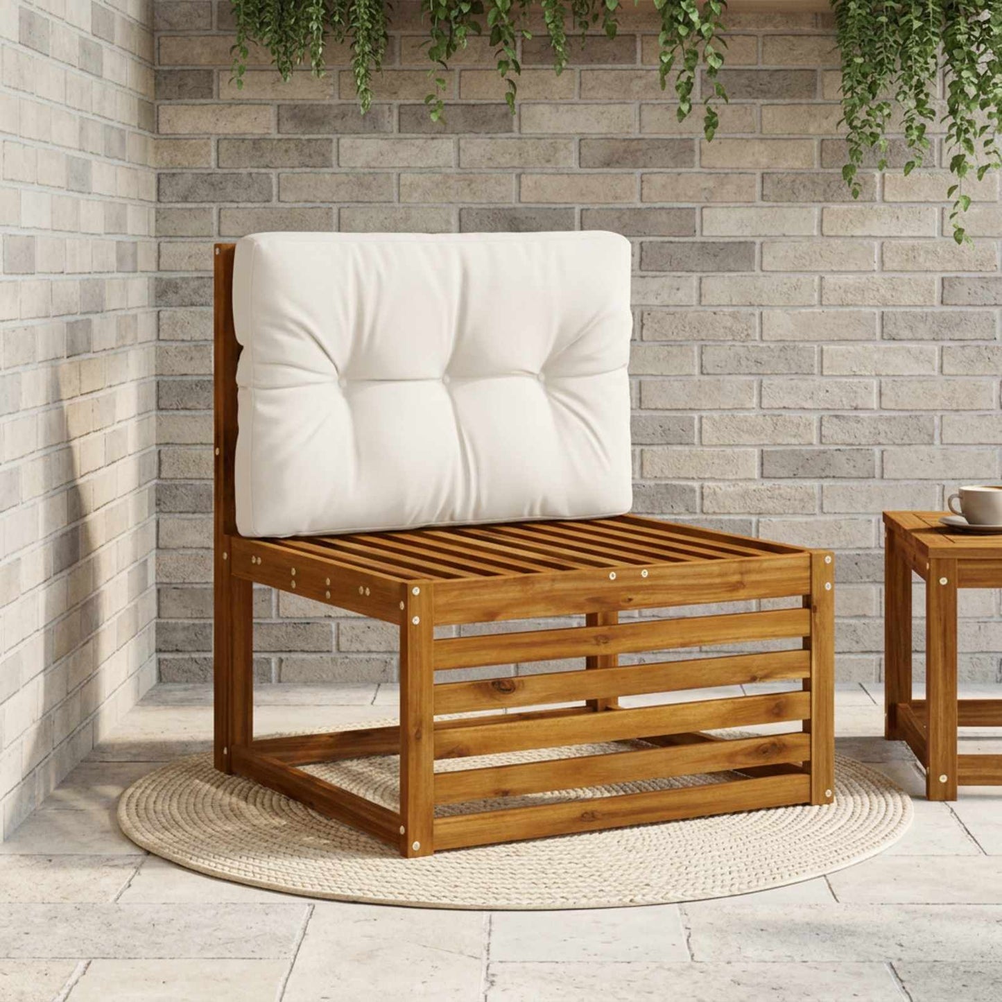 Palle rygpude VIANEN 100% polyester Hvid 70 x 60 x 12 cm