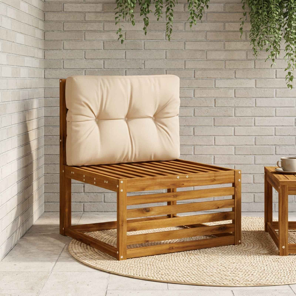 Palle rygpude VIANEN 100% polyester Sandfarvet 70 x 50 x 12 cm