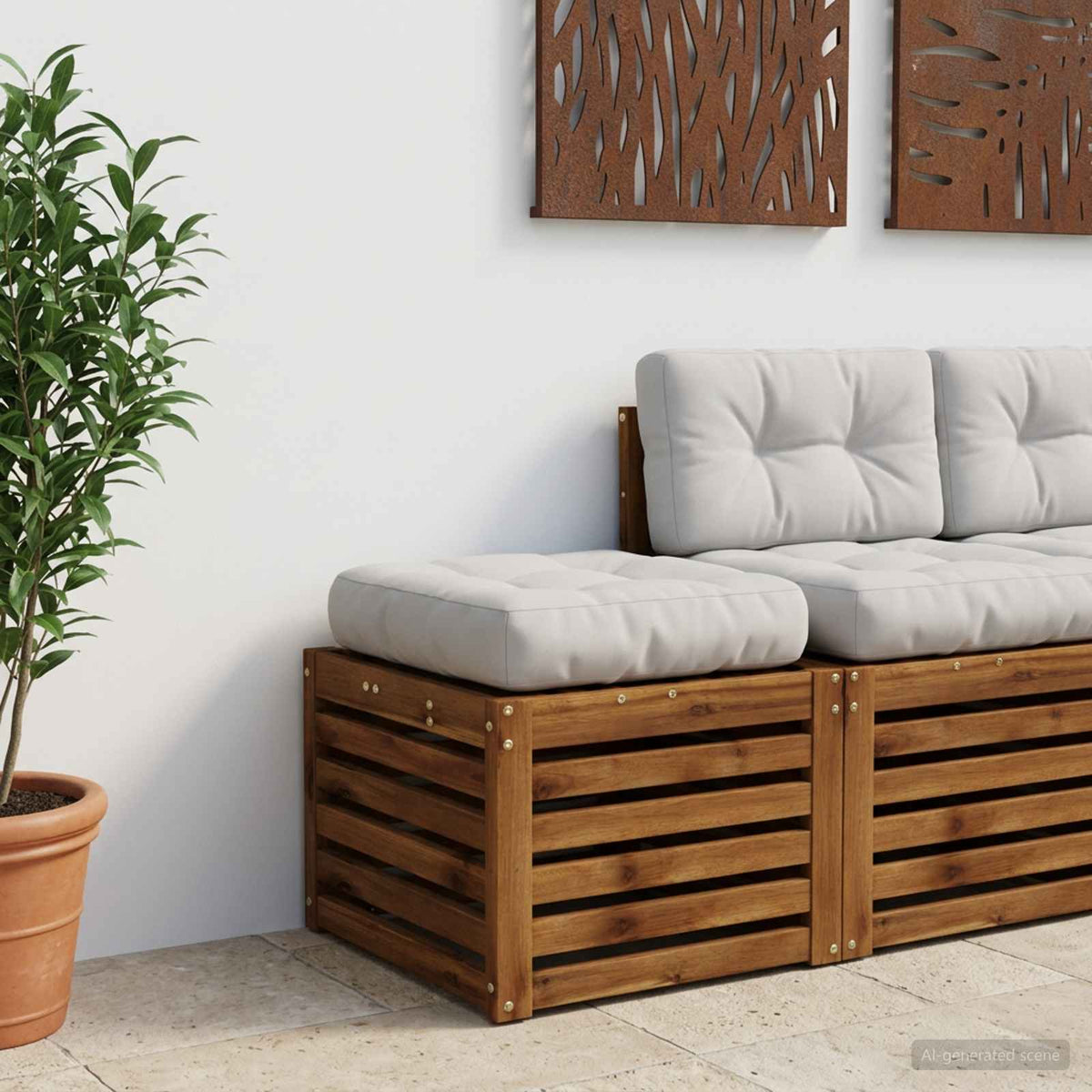 1-Stykke Sædepude VIANEN 100% polyester Hvid 40 x 40 x 12 cm