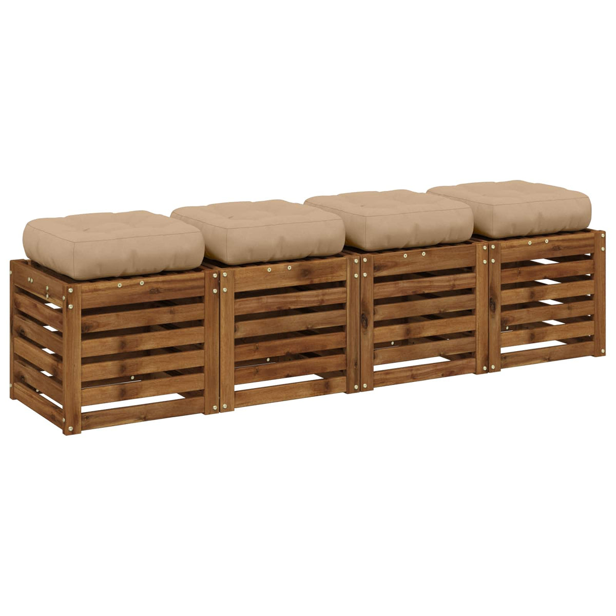 4-Stykke Sædepuder VIANEN 4 pcs 100% polyester Sandfarvet