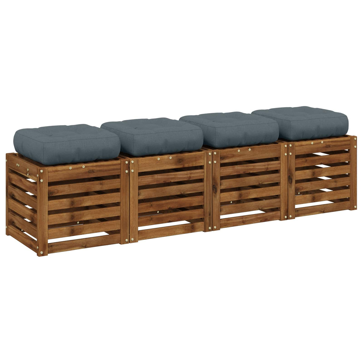 4-Stykke Sædepuder VIANEN 4 pcs 100% polyester Blå
