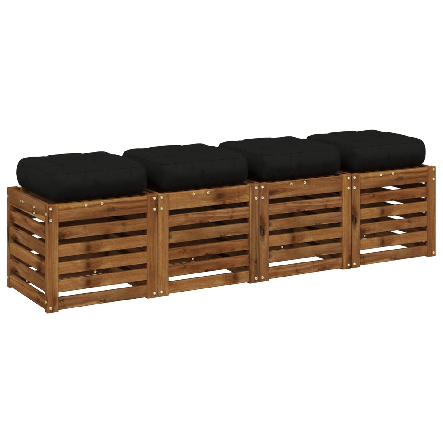 4-Stykke Sædepuder VIANEN 4 pcs 100% polyester Sort