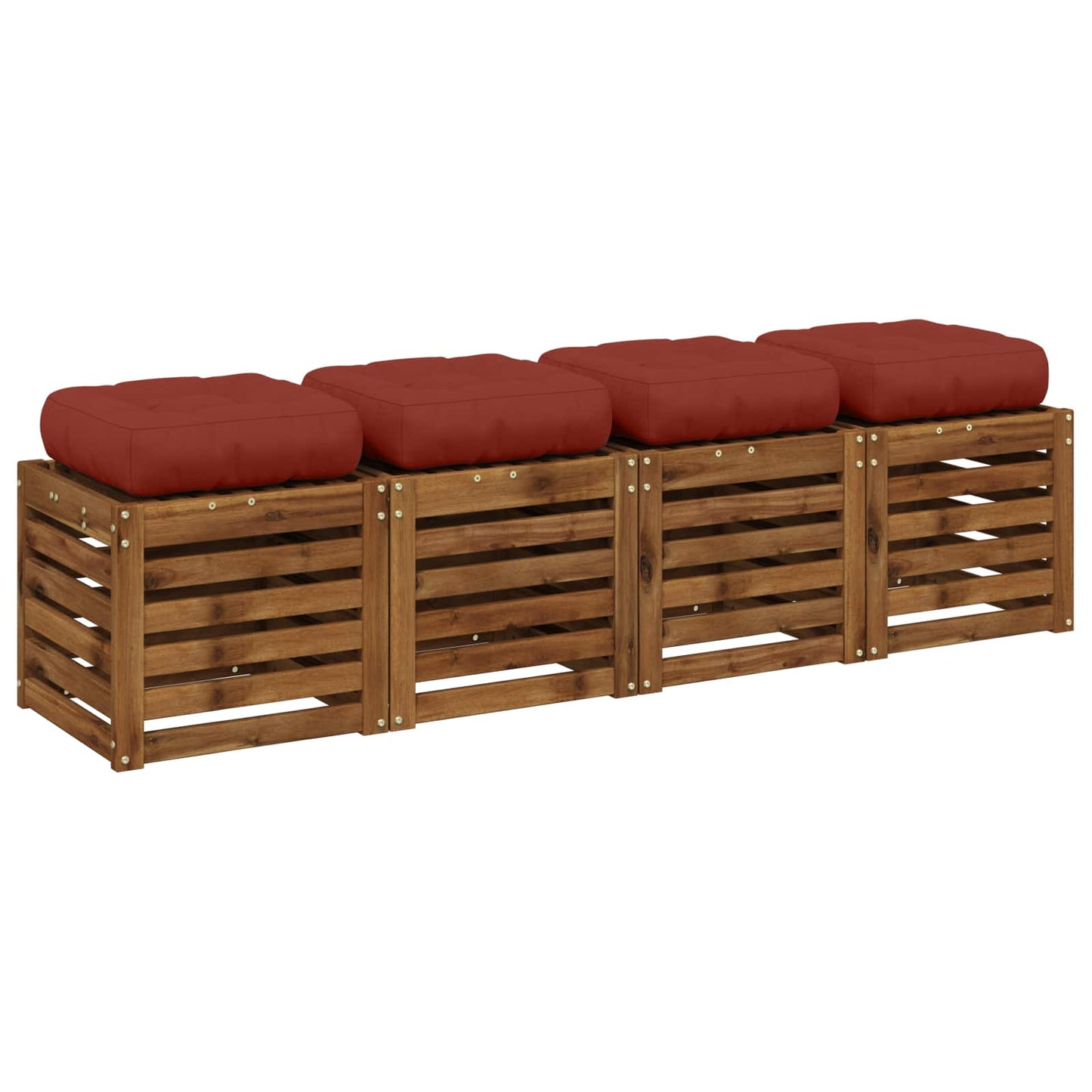 4-Stykke Sædepuder VIANEN 4 pcs 100% polyester Rød