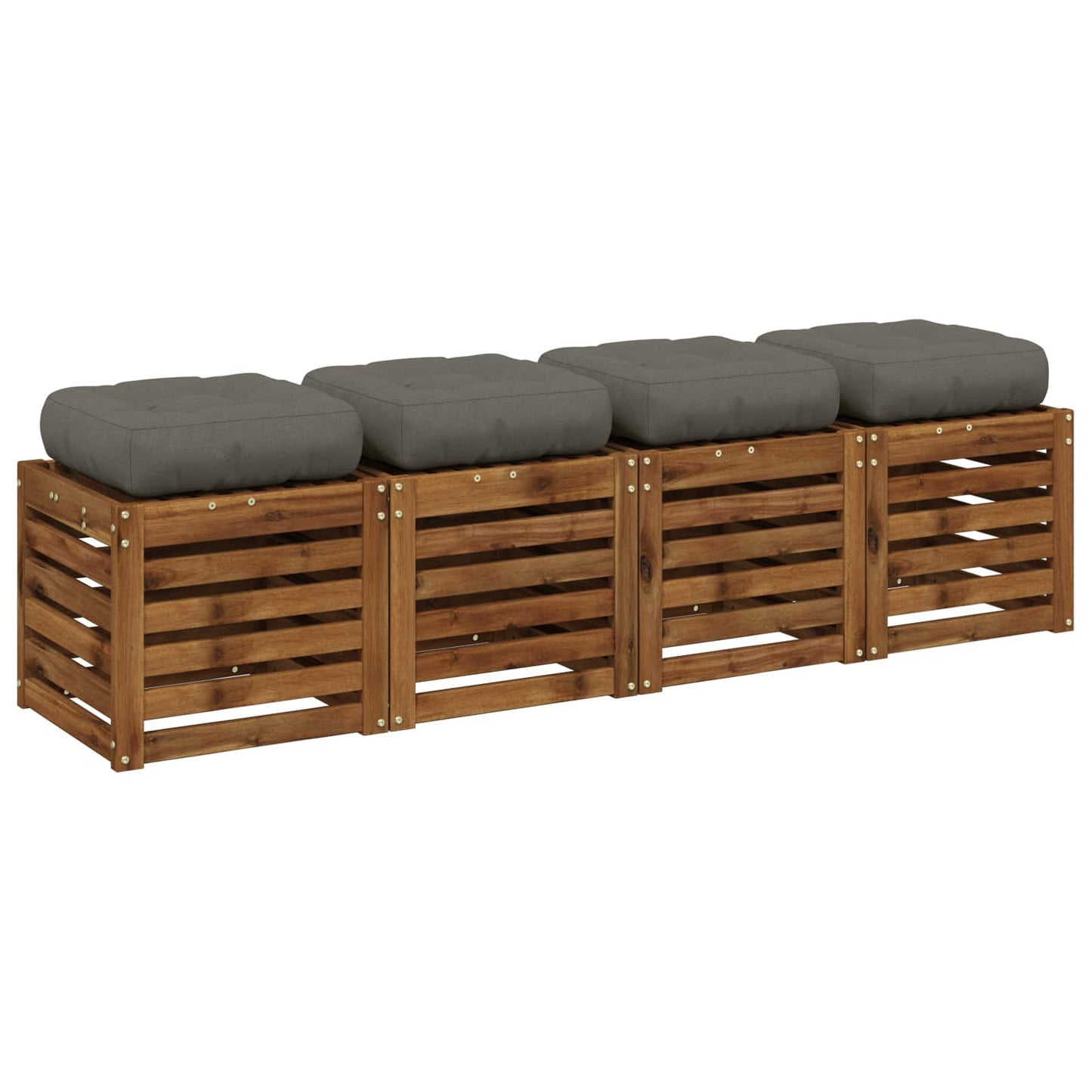 4-Stykke Sædepuder VIANEN 4 pcs 100% polyester Grå