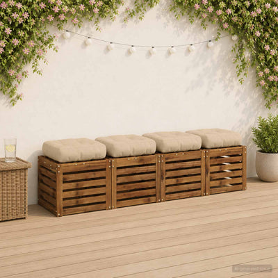 4-Stykke Sædepuder VIANEN 4 pcs 100% polyester Cremefarvet