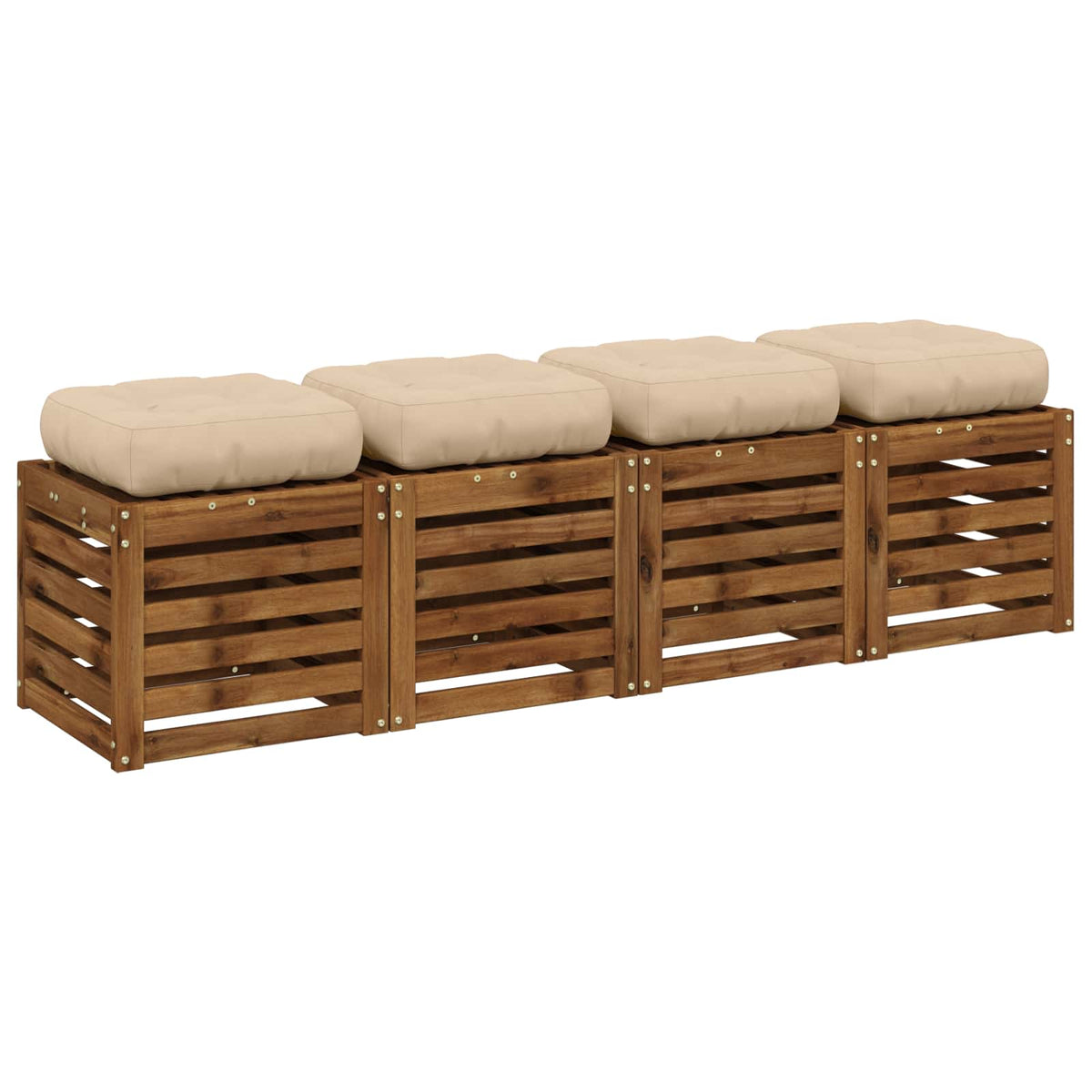 4-Stykke Sædepuder VIANEN 4 pcs 100% polyester Cremefarvet
