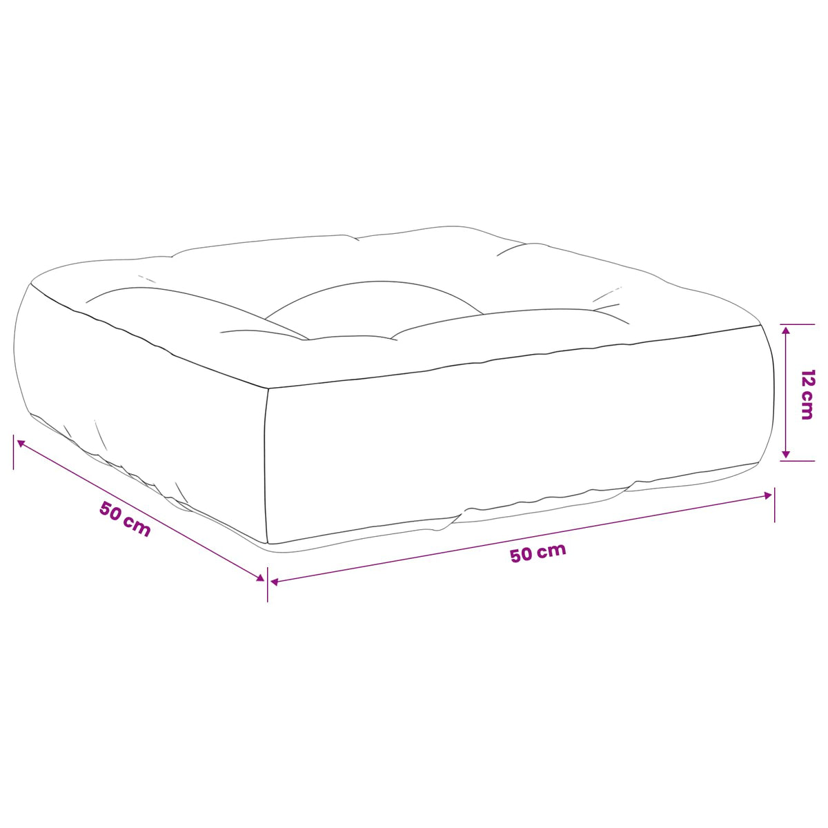 4-Stykke Sædepuder VIANEN 4 pcs 100% polyester Sort