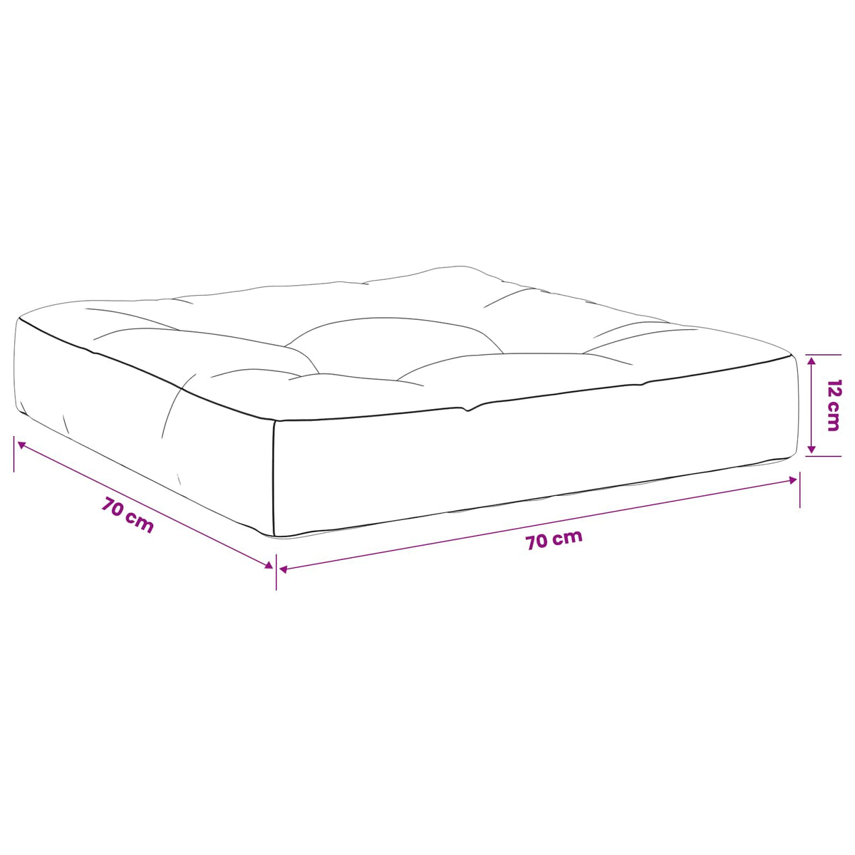 1-Stykke Sædepude VIANEN 100% polyester Rød 70 x 70 x 12 cm