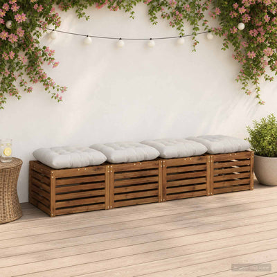 Sædepuder VIANEN 4 stk. 100% polyester Hvid 50 x 50 x 12 cm