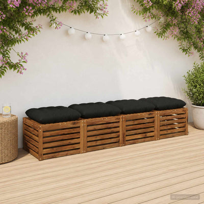 Sædepuder VIANEN 4 stk. 100% polyester Sort 50 x 50 x 12 cm