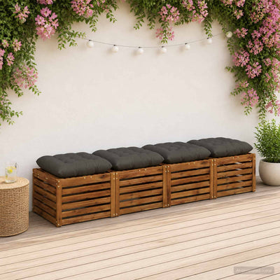 Sædepuder VIANEN 4 stk. 100% polyester Antracit 50 x 50 x 12 cm
