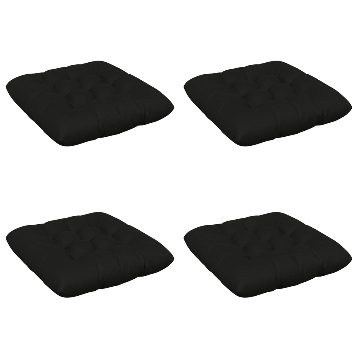 Sædepuder VIANEN 4 stk. 100% polyester Sort 50 x 50 x 12 cm
