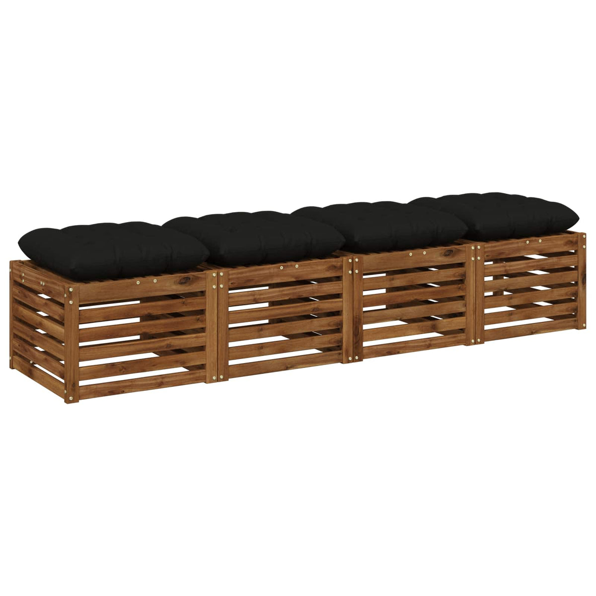 Sædepuder VIANEN 4 stk. 100% polyester Sort 50 x 50 x 12 cm