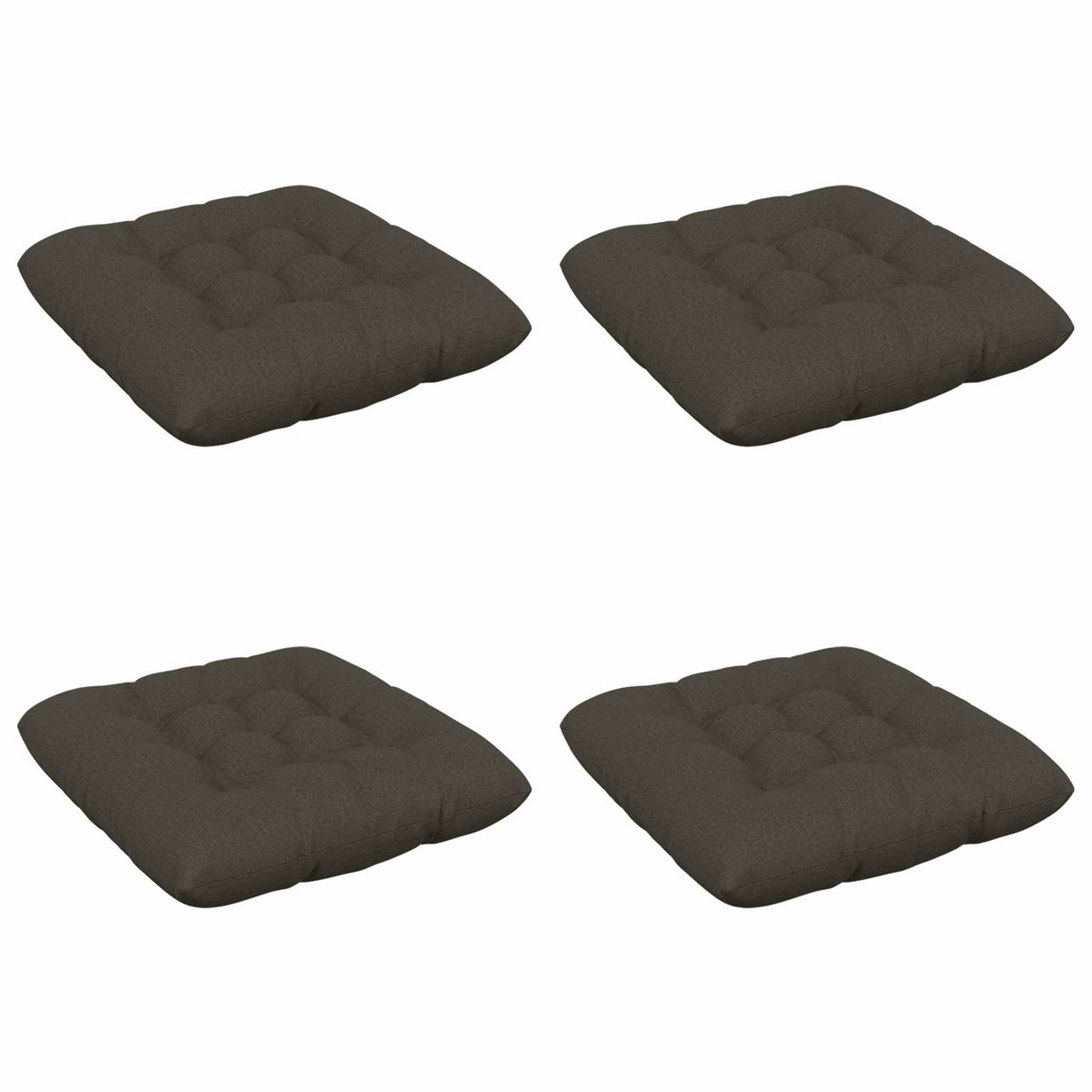 Sædepuder VIANEN 4 stk. 100% polyester Antracit 50 x 50 x 12 cm