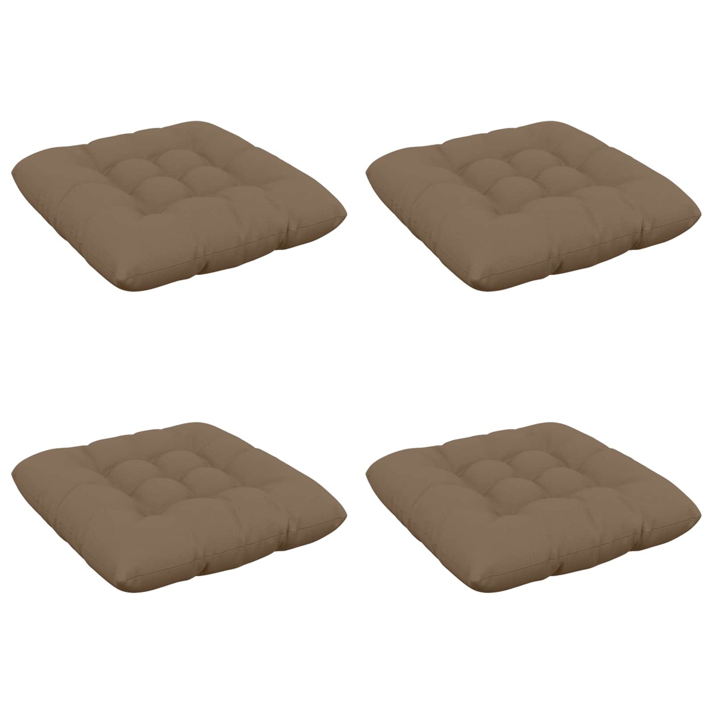 Sædepuder VIANEN 4 stk. 100% polyester Gråbrun 60 x 60 x 12 cm