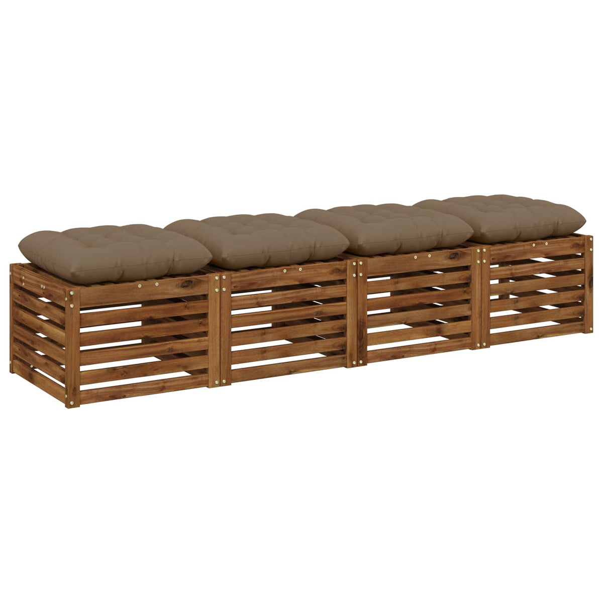 Sædepuder VIANEN 4 stk. 100% polyester Gråbrun 60 x 60 x 12 cm