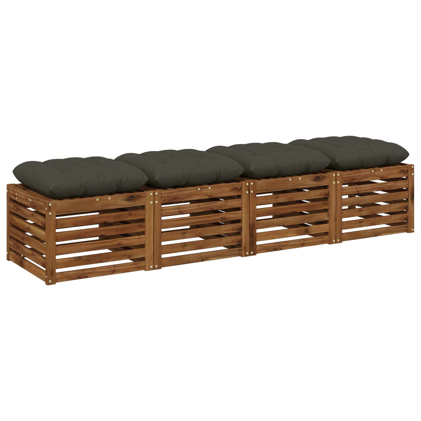 Sædepuder VIANEN 4 stk. 100% polyester Antracit 60 x 60 x 12 cm