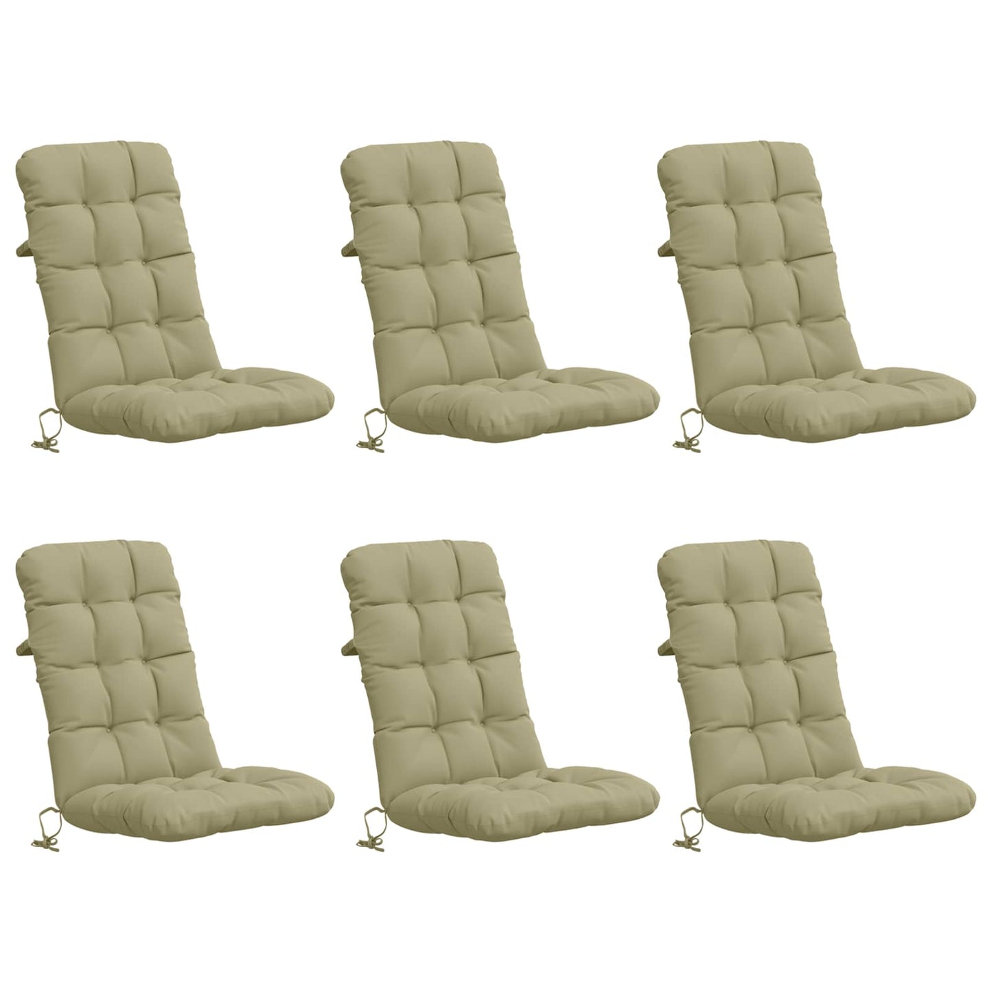 6-delt højt rygstol puder VIANEN 6 pcs 100% polyester Lys grøn