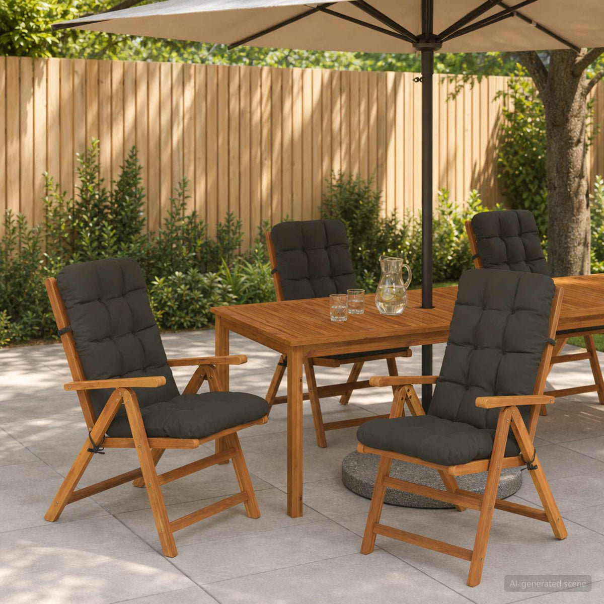 vidaXL 6-delt højt rygstol puder VIANEN 6 pcs 100% polyester Antracit