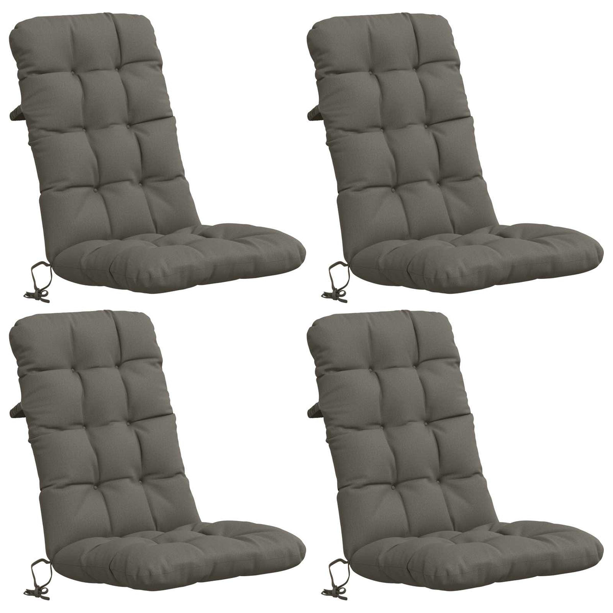 4-delt højt rygstol puder VIANEN 4 pcs 100% polyester Grå