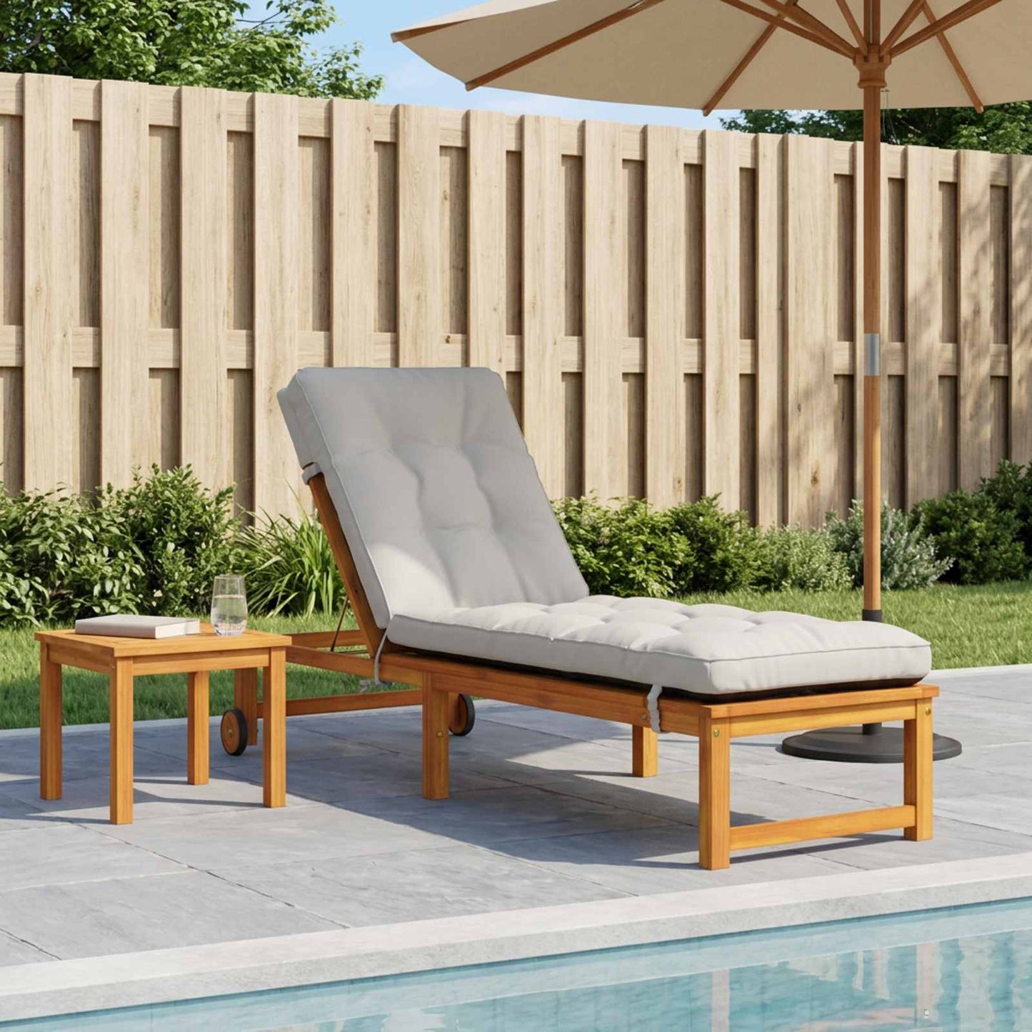 Solseng Pude VIANEN 100% polyester Hvid 200 x 60 x 8 cm