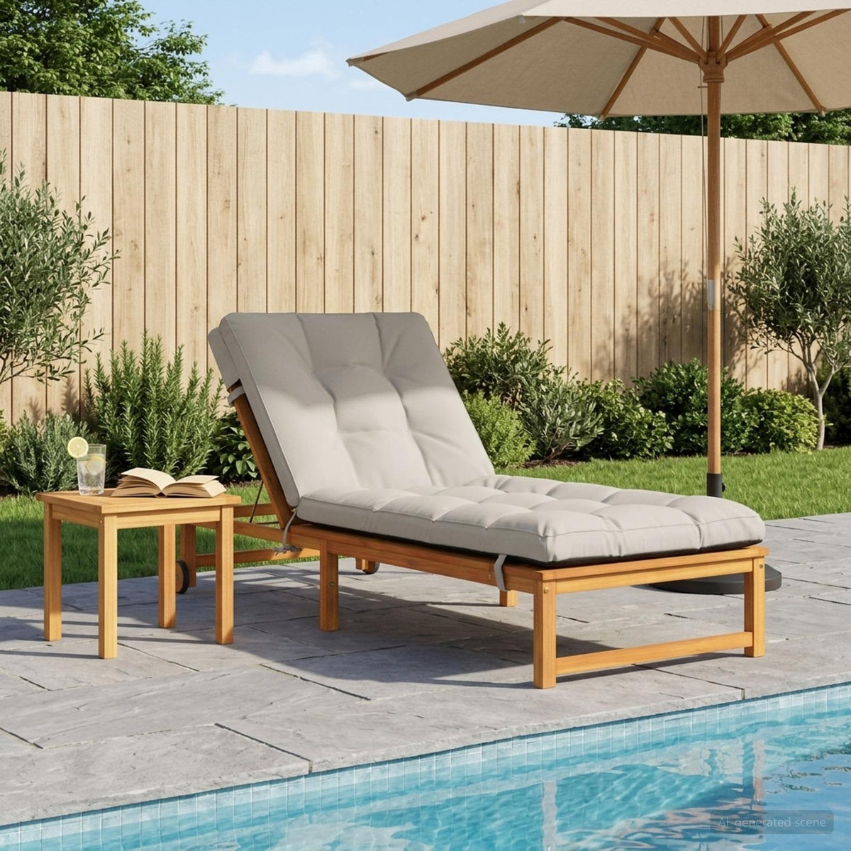 Solseng Pude VIANEN 100% polyester Hvid 200 x 80 x 8 cm