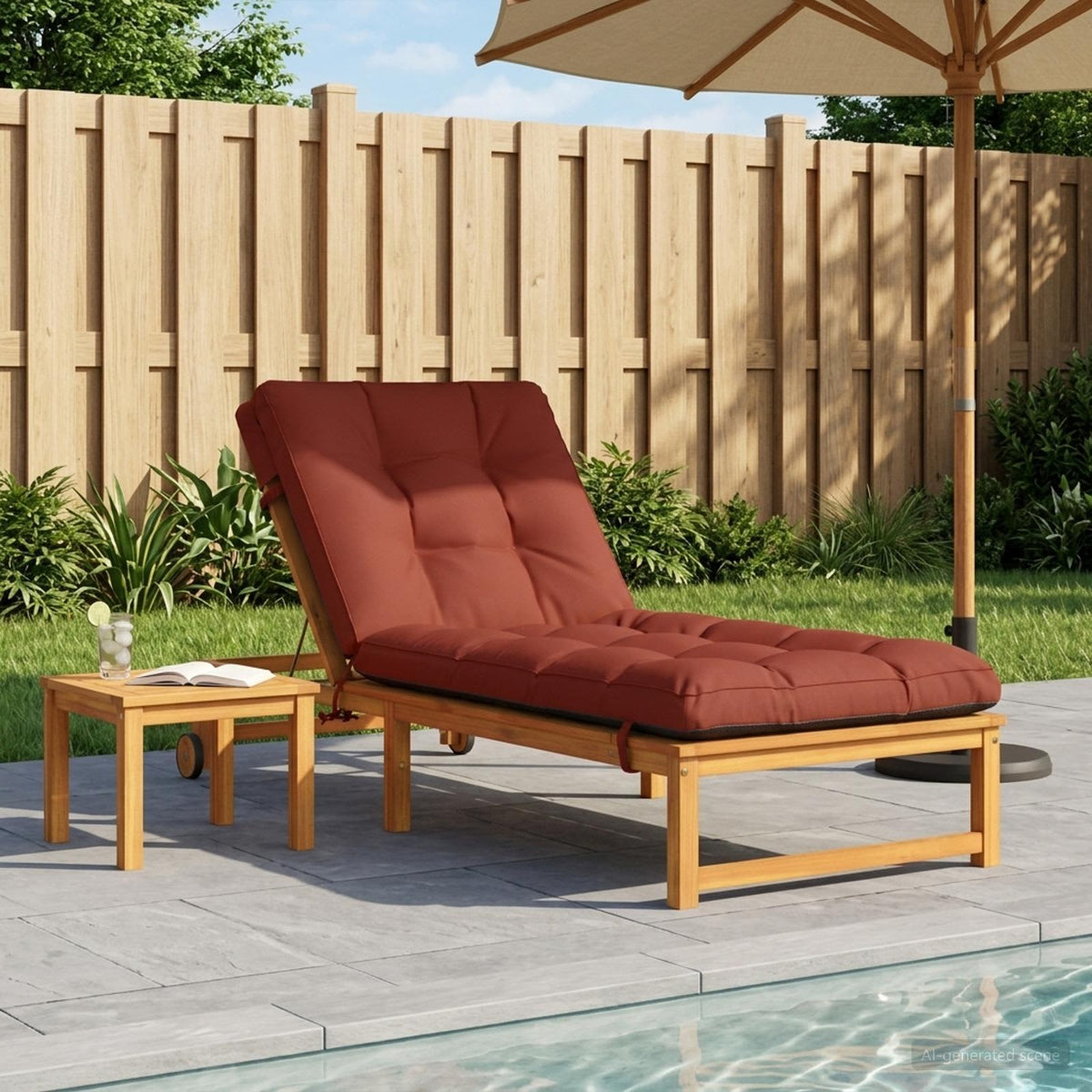 Solseng Pude VIANEN 100% polyester Rød 200 x 70 x 8 cm