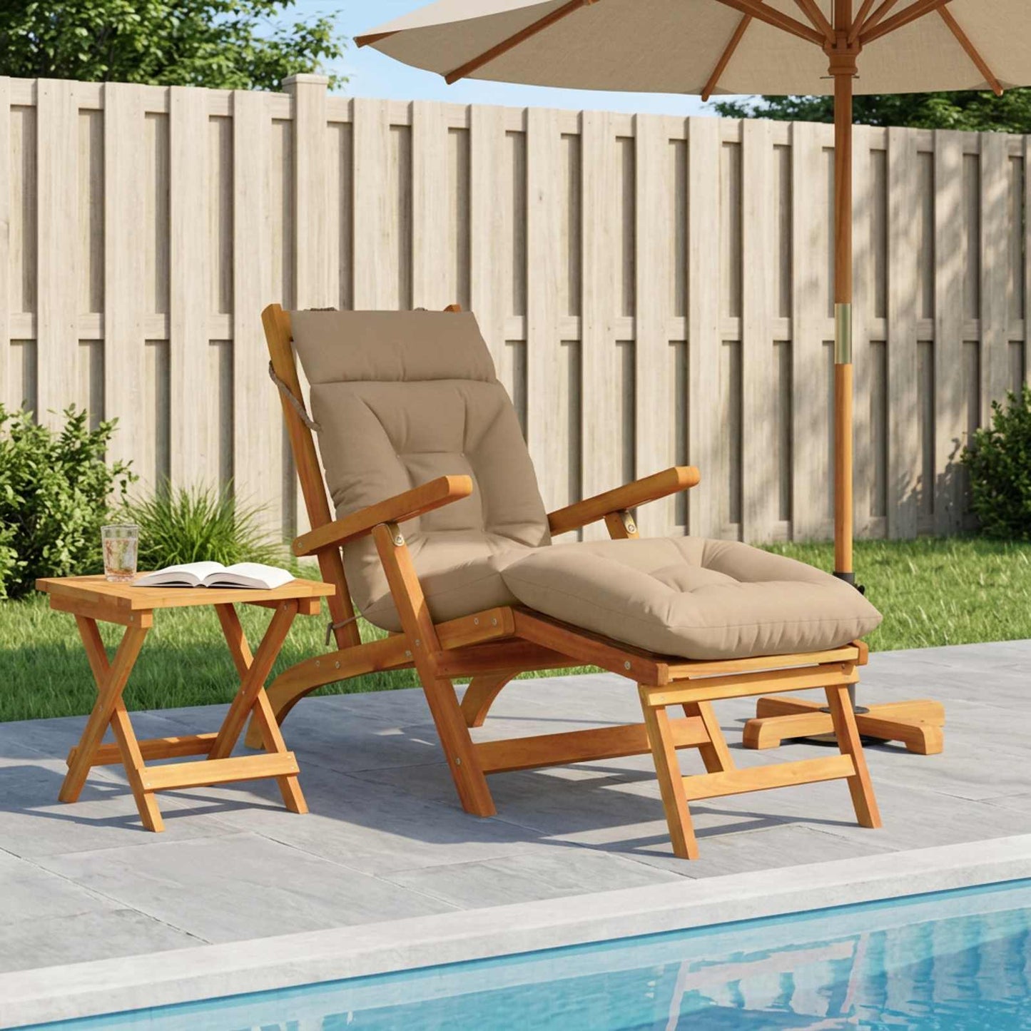 Solseng Pude VIANEN 100% polyester Sandfarvet 200 x 50 x 8 cm