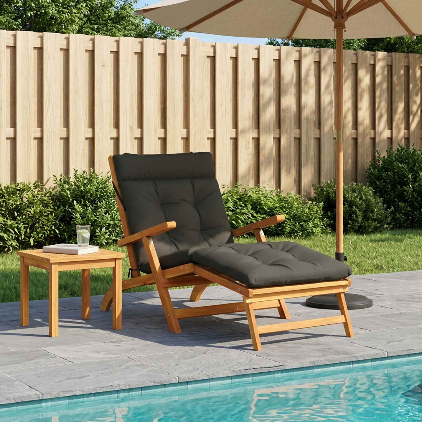Solseng Pude VIANEN 100% polyester Antracit 200 x 70 x 8 cm