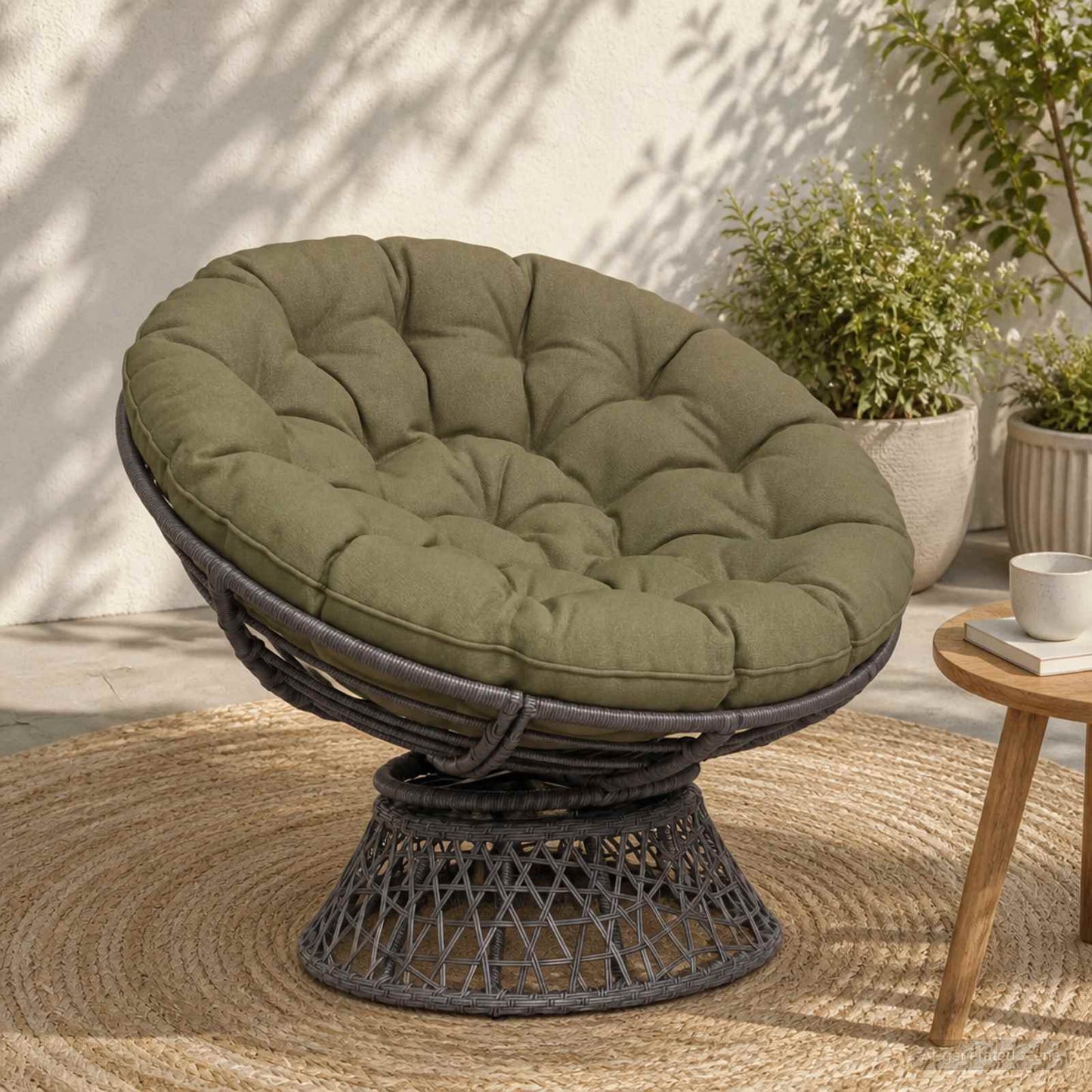 Papasan stolspude VIANEN 100% polyester Olivengrøn