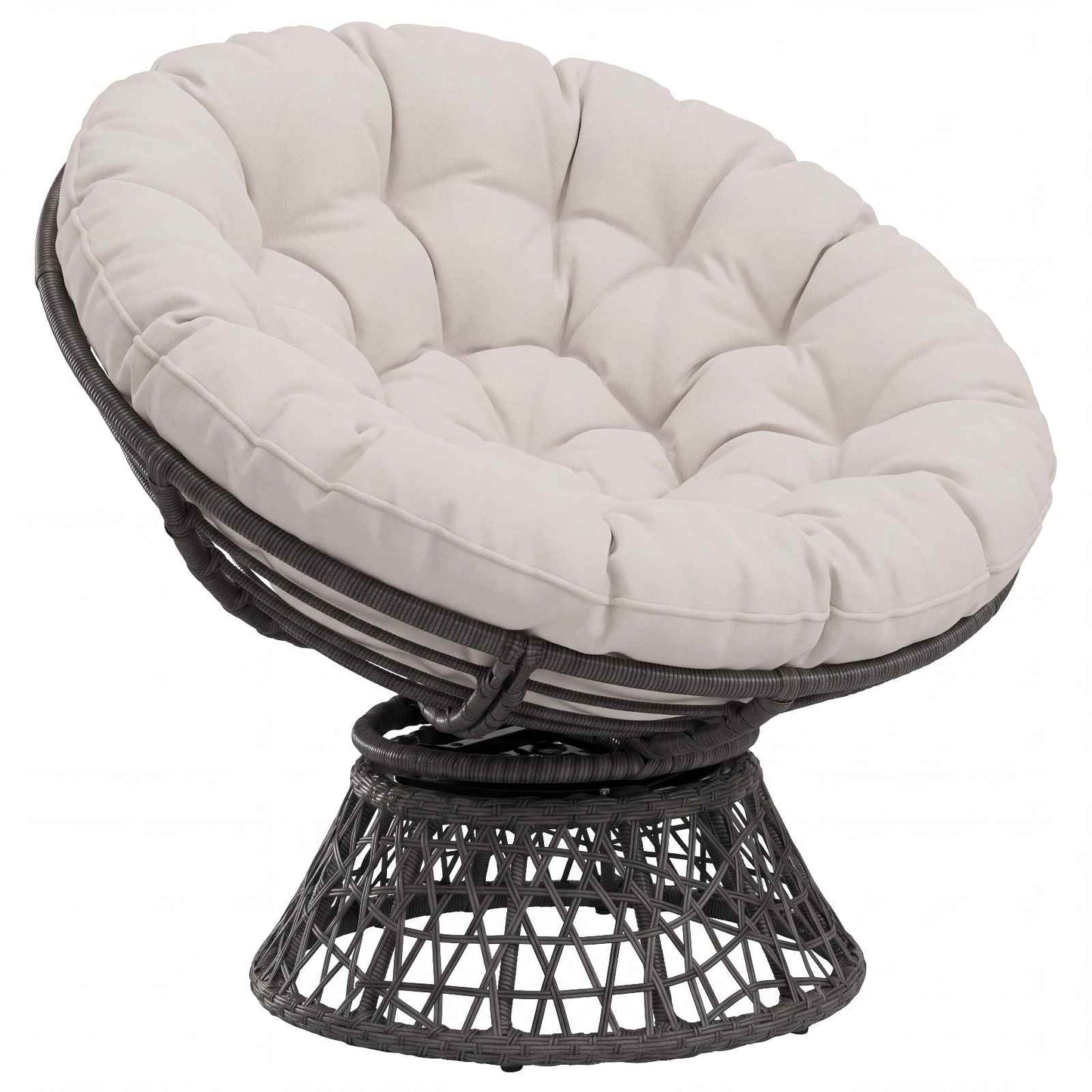 Papasan stolspude VIANEN 100% polyester Hvid Ø 120 x 12 cm