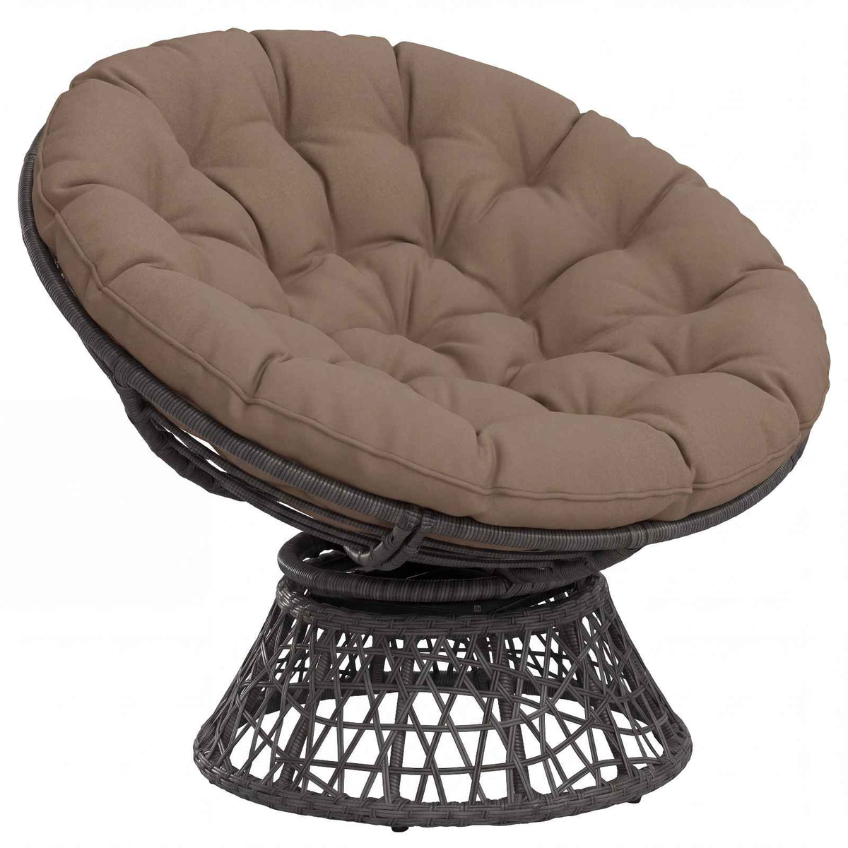 Papasan stolspude VIANEN 100% polyester Gråbrun Ø 100 x 12 cm
