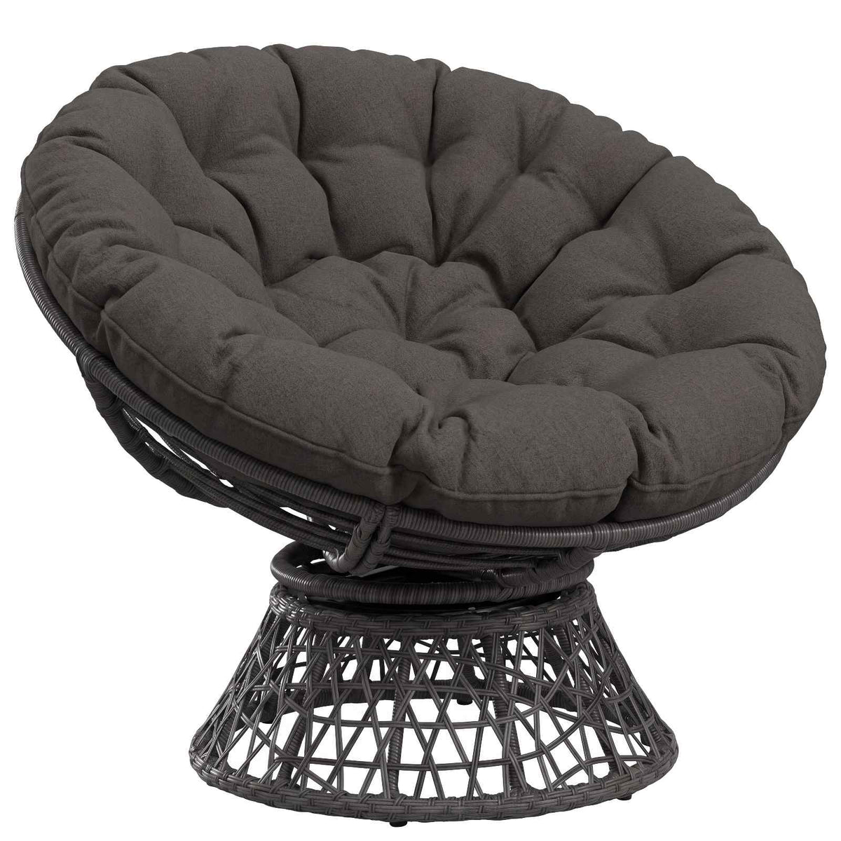 Papasan stolspude VIANEN 100% polyester Antracit Ø 100 x 12 cm