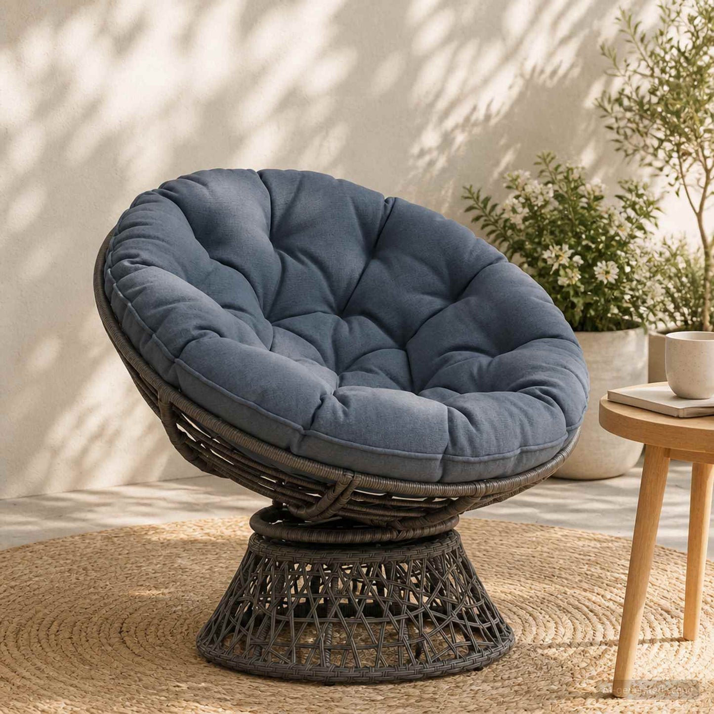Hængestolspude VIANEN 100% polyester Blå Ø 60 x 10 cm