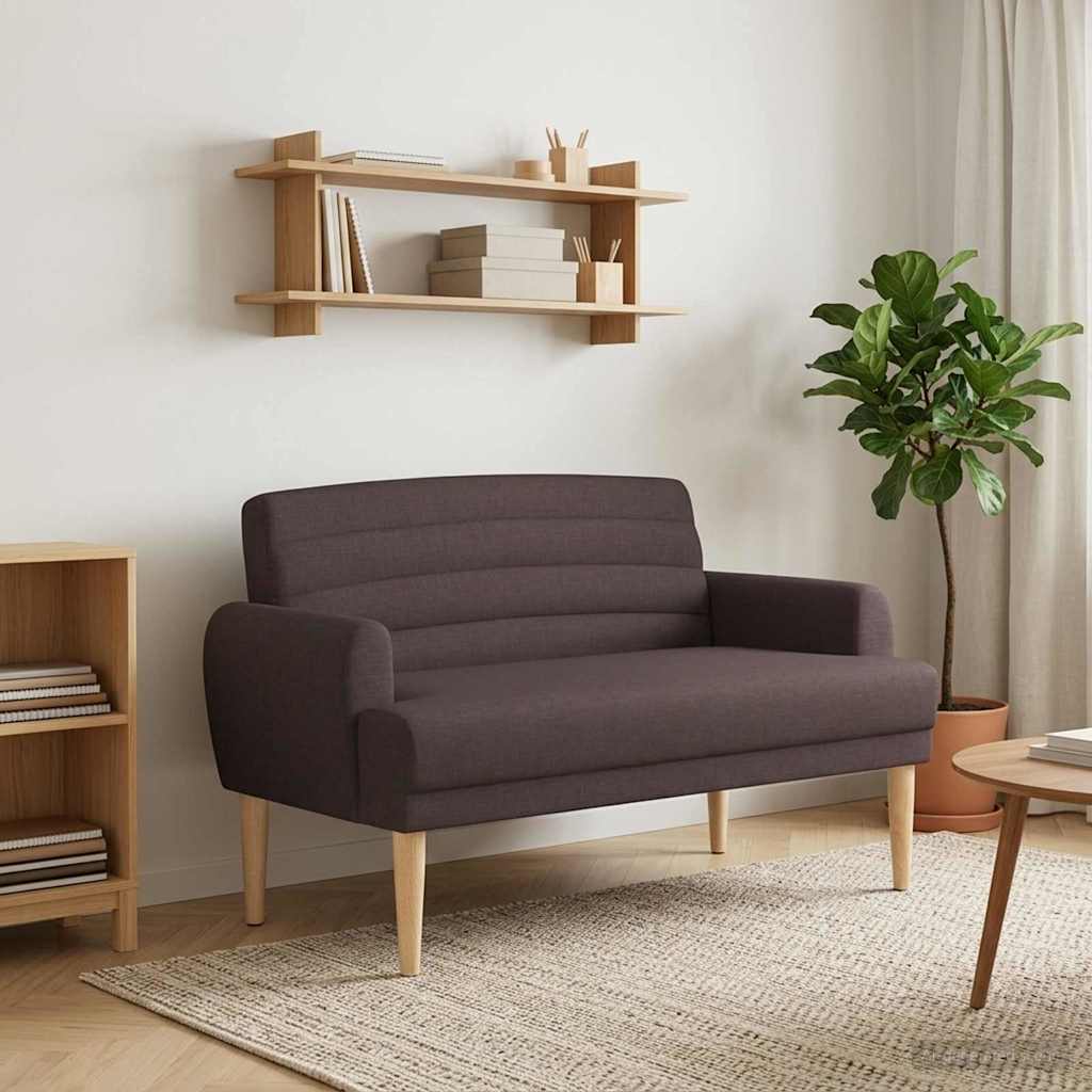 Lænestol med knap tufting Mørk Brun 116 x 67 x 80 cm Stof