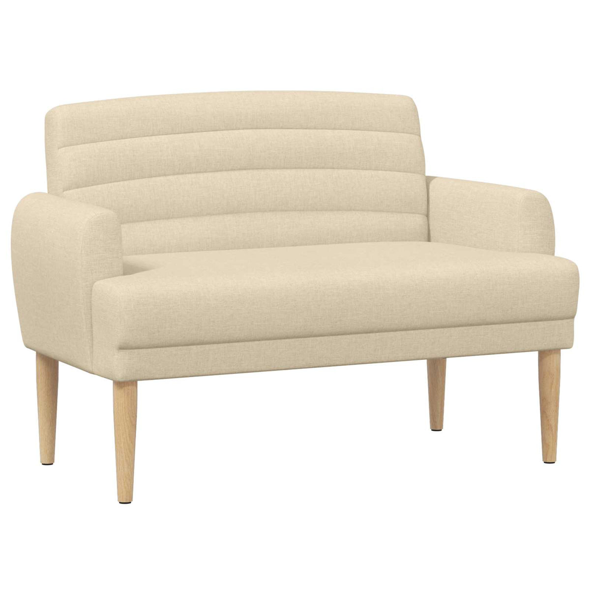 Lænestol med knap tufting Cremefarvet 116 x 67 x 80 cm Stof
