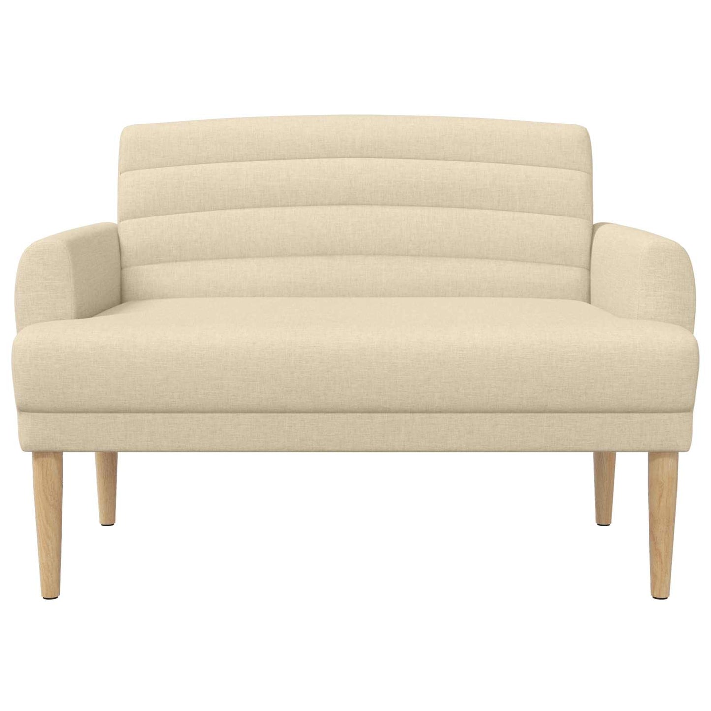 Lænestol med knap tufting Cremefarvet 116 x 67 x 80 cm Stof