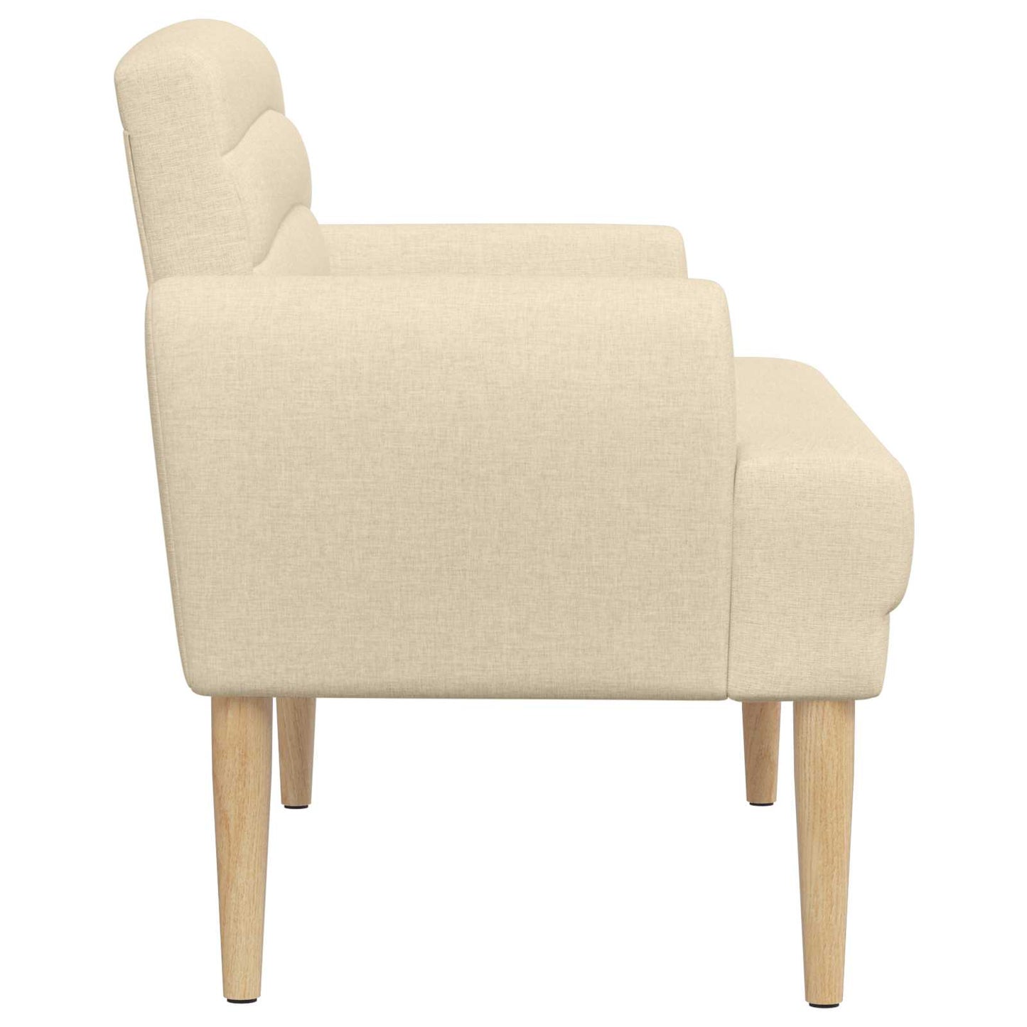 Lænestol med knap tufting Cremefarvet 116 x 67 x 80 cm Stof