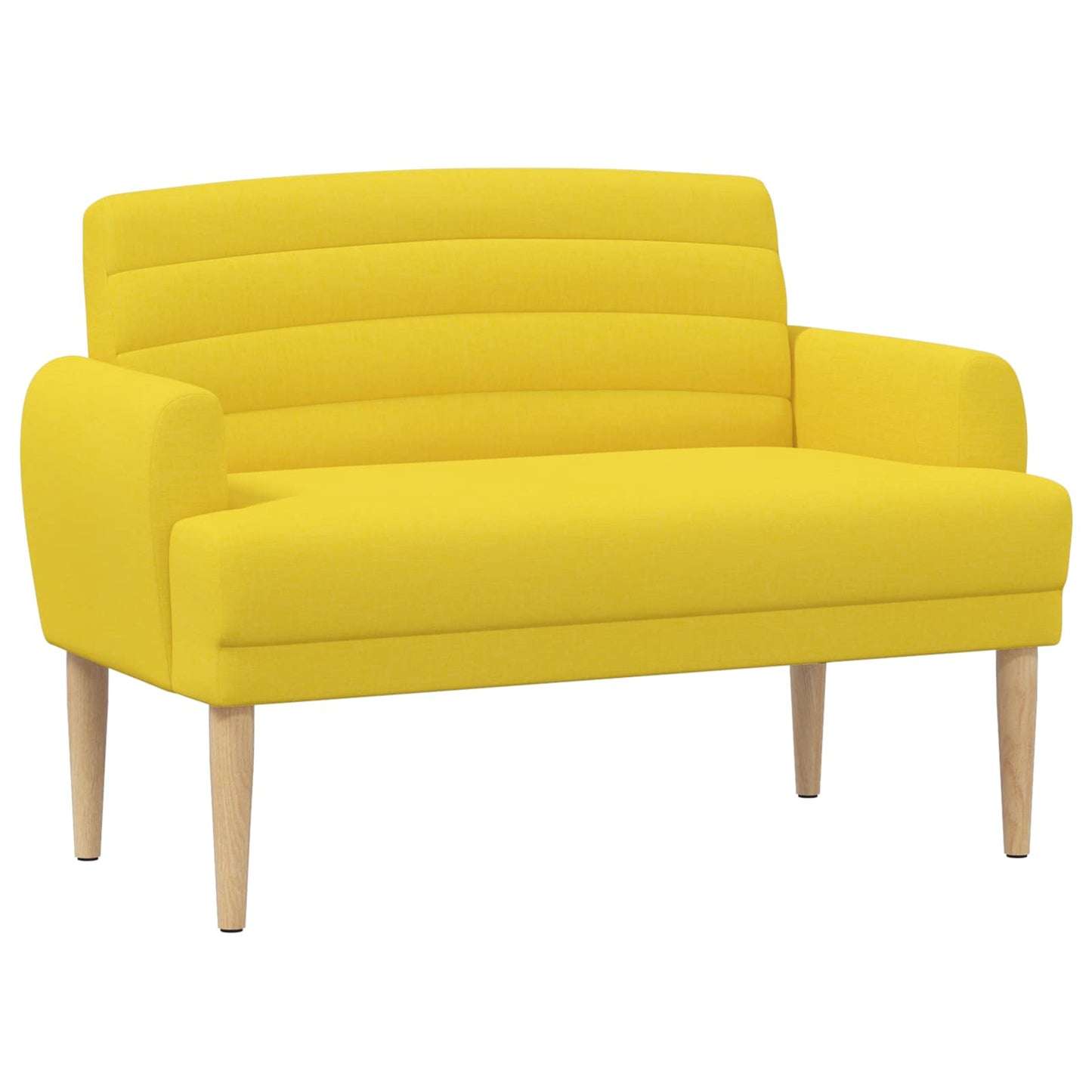 Lænestol med knap tufting Lys Gul 116 x 67 x 80 cm Stof