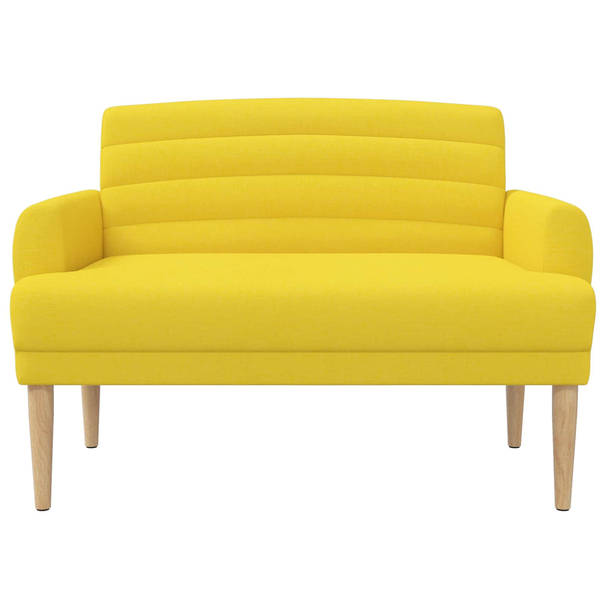 Lænestol med knap tufting Lys Gul 116 x 67 x 80 cm Stof