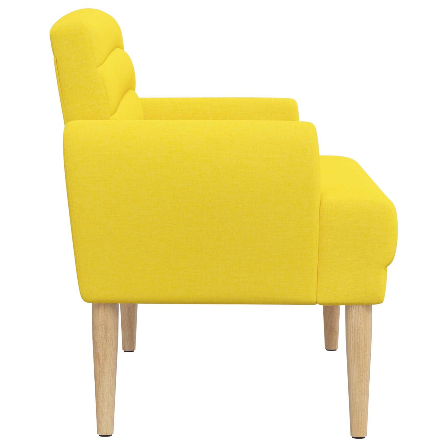 Lænestol med knap tufting Lys Gul 116 x 67 x 80 cm Stof