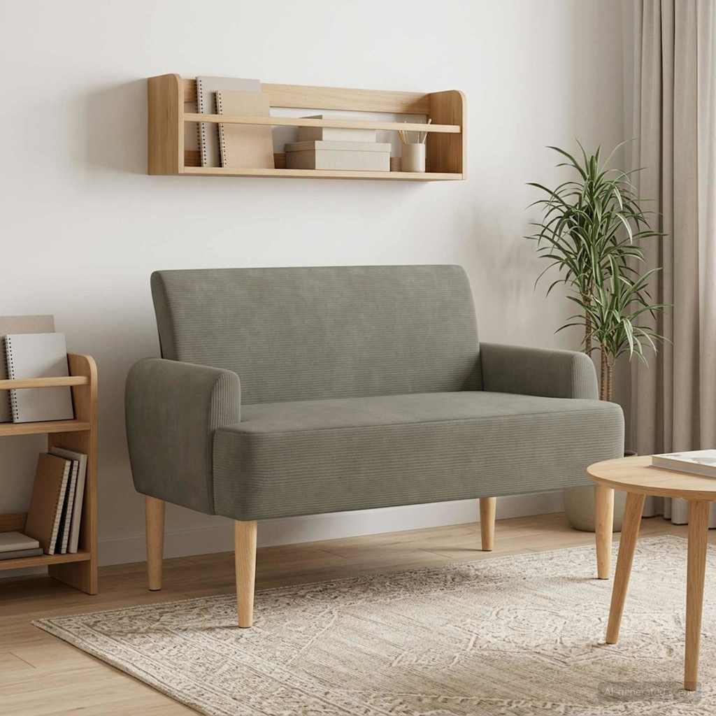 Lænestol med knap tufting Lysegrå 116 x 67 x 81 cm Velourstof