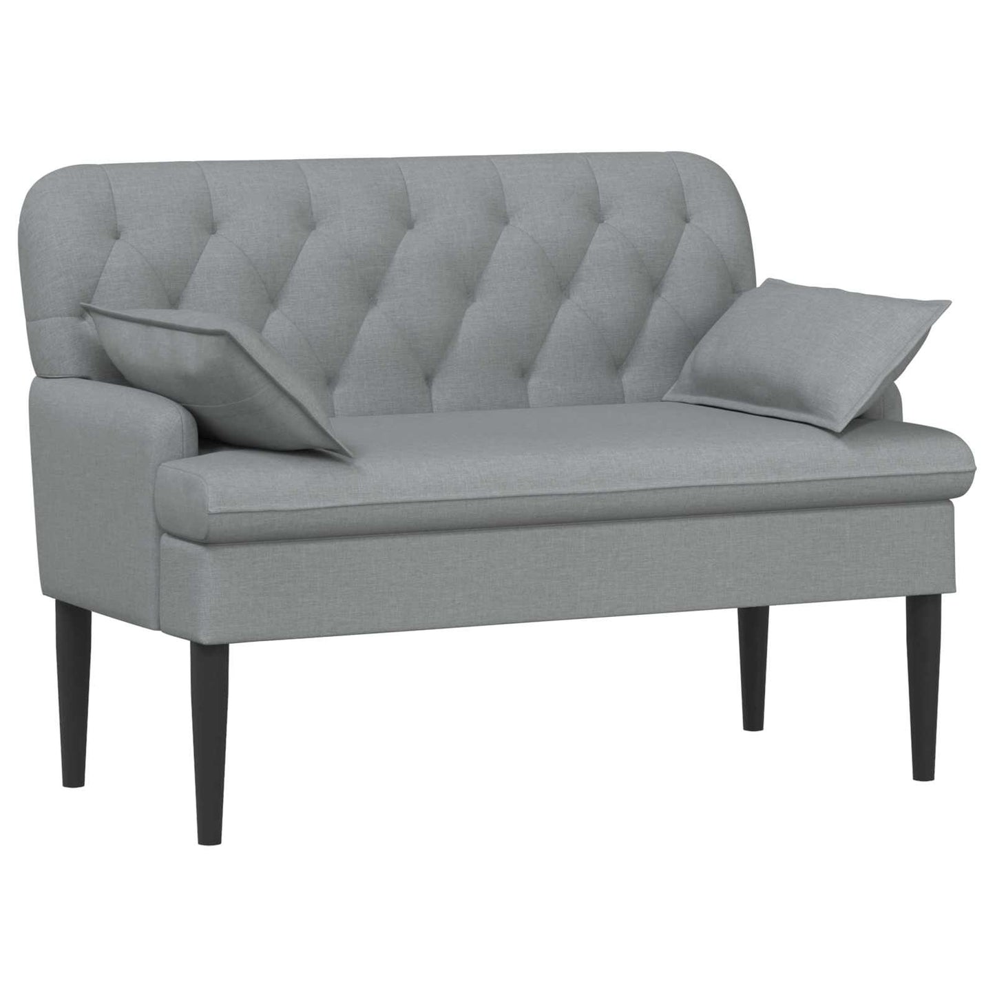 Lænestol med knap tufting Lysegrå 111 x 68 x 80 cm Stof