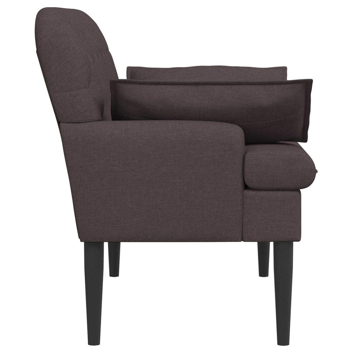 Lænestol med knap tufting Mørk Brun 111 x 68 x 80 cm Stof